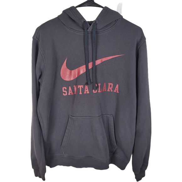 Nike Santa Clara Black and Red Large graphic Long Sleeved Hoodie Size Med - Picture 1 of 6